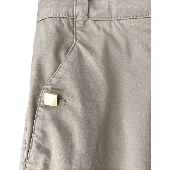 Tory Burch Chino Beige Pants Gold Square Accent Buttons Size 2 - Picture 2 of 6